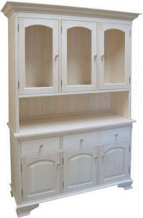 3 Door Hutch & with Buffet Eye-Brow Inset Drawer & Doors